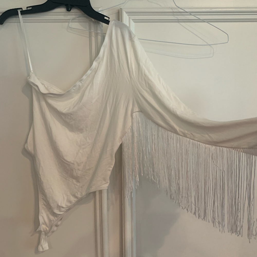SHEIN Fringe One Shoulder Body Suit